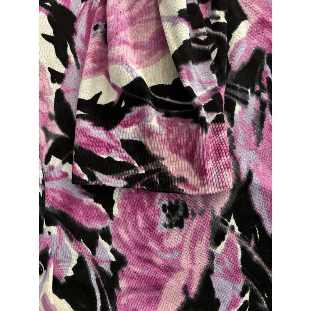 Talbots Women 1X Plus Silk Blend Floral Cardigan Button‎ Up 3/4 Sleeve Floral